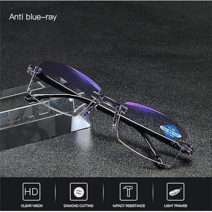 Smart Reading Glasses  Rimless Anti Blue Ray Reading Glasses Men Women