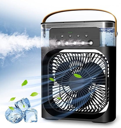 Portable Air Conditioner Fan, 4 in 1 Personal Mini Cooling Fan with Water Mist Spray, 3 Speeds Evaporative Air Cooler Small Aircon Humidifier Water Fan Spray Mist Desk Fan for Home Office Room