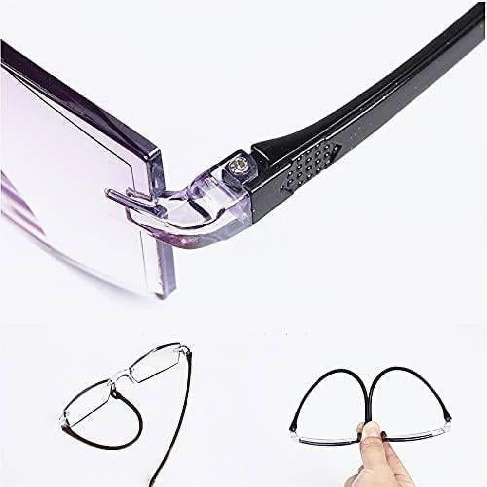 Smart Reading Glasses  Rimless Anti Blue Ray Reading Glasses Men Women