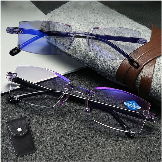 Smart Reading Glasses  Rimless Anti Blue Ray Reading Glasses Men Women