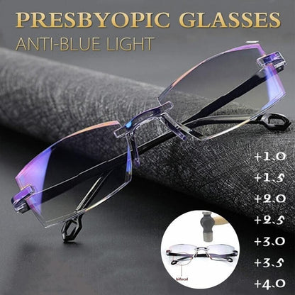 Smart Reading Glasses  Rimless Anti Blue Ray Reading Glasses Men Women