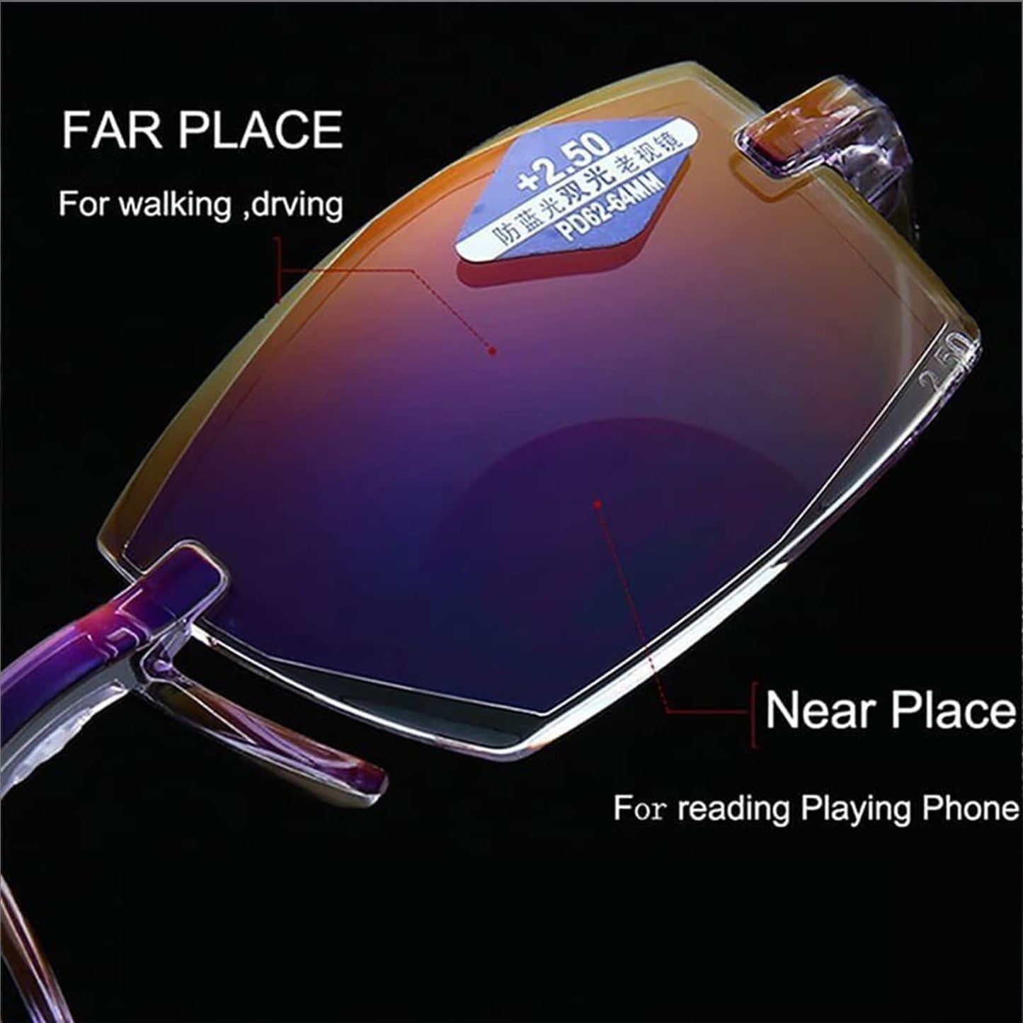 Smart Reading Glasses  Rimless Anti Blue Ray Reading Glasses Men Women