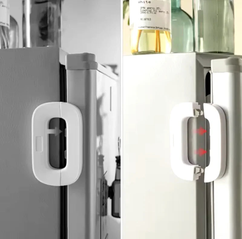 Multifunctional Fridge Door Drawer Lock, Household Refrigerator Lock, Baby Security Cabinet Lock (2 Pieces)